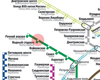 Карта метро водный стадион на карте